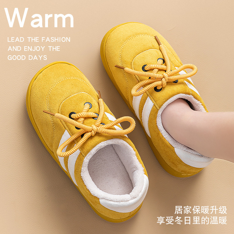 Women's Closed-Back Cotton Slippers 2025 New Autumn and Winter Indoor Home Non-Slip Warm Comfortable German Training Cotton Shoes for Women
