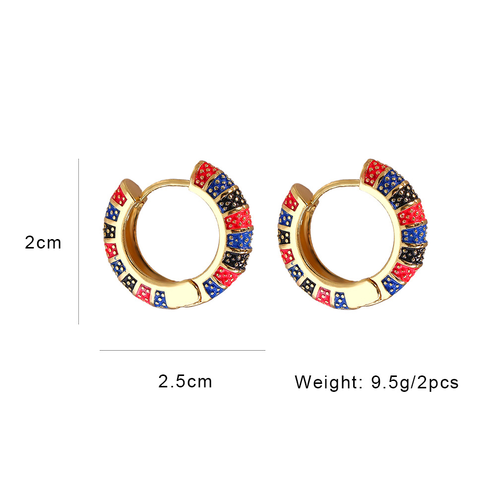 Wholesale Jewelry Geometric Stripe Pattern Multicolor Copper Earrings Nihaojewelry display picture 21