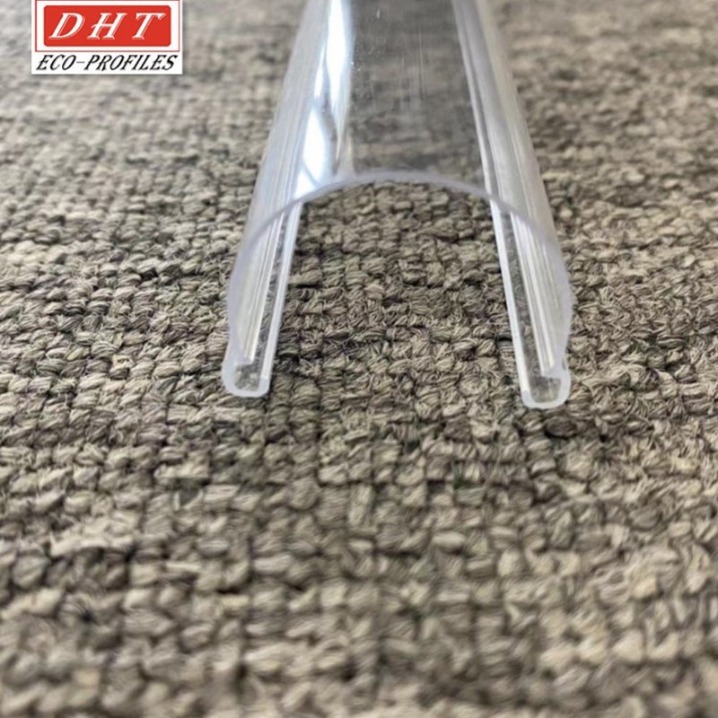 厂家供应PC挤出塑胶异型材 塑料型材 PC灯罩塑胶 鼎鹤塑胶