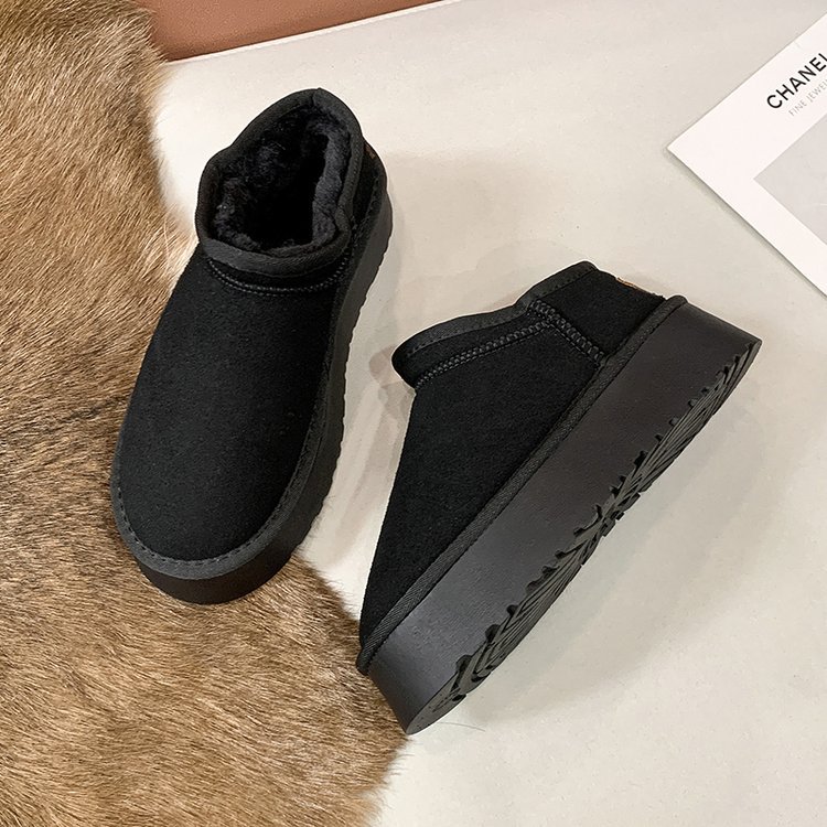 Cute and Adorable Buns in The Snow, Classic Winter Style with Plush Short Sleeves and Thick Soles to Enhance Versatility in Snow Boots_voghion.com