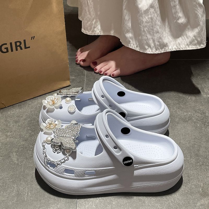Arch-support Mary Jane clogs for outdoor wear, summer creative versatile casual wear-resistant EVA closed-toe women's slippers Arch-support Mary Jane clogs for outdoor wear, summer creative versatile casual wear-resistant EVA closed-toe women's slippers