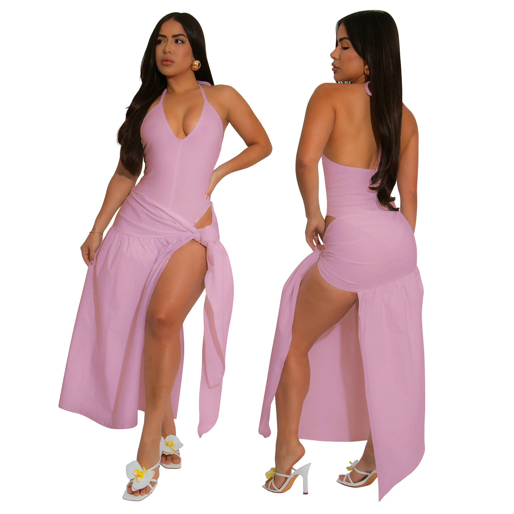284g Weight Sleeveless Sleeve Length Polyester Fabric Type Skirt Co-ord Set Sets Type 2 Pieces Set Quantity Holiday, Street Occasion Strap Neckline Slim Fit Type Solid Color Pattern Summer Season Women's Gender Streetwear Style Holiday Street Women's Streetwear Solid Color Polyester Skirt Co-ord Set Skirt Sets 41