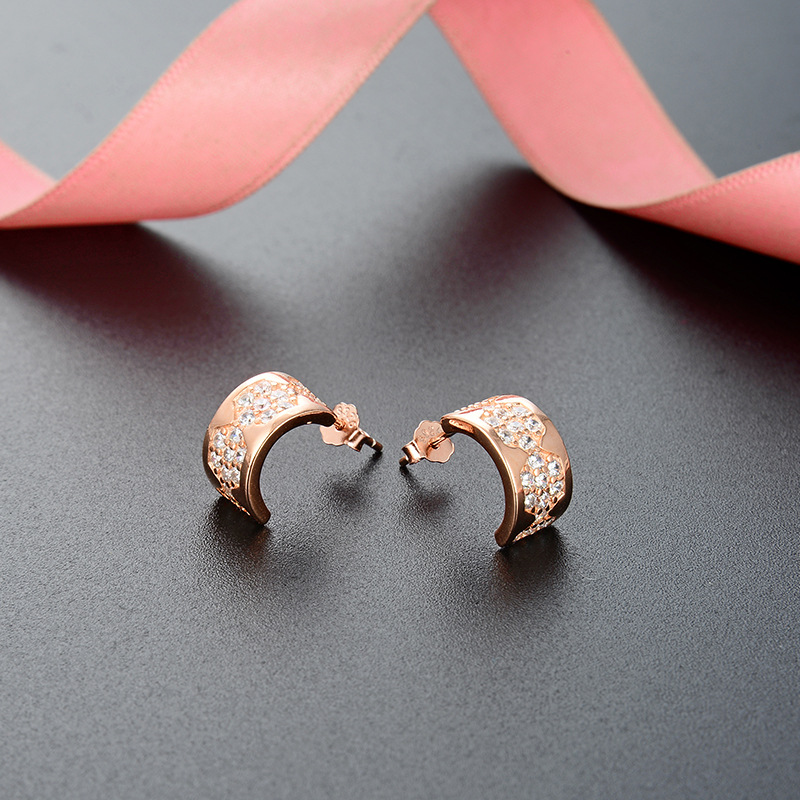 Estilo simple transfronterizo pendientes de joyería popular estilo japonés y coreano s925 pendientes de circón de plata pendientes de moda elegantes de las mujeres