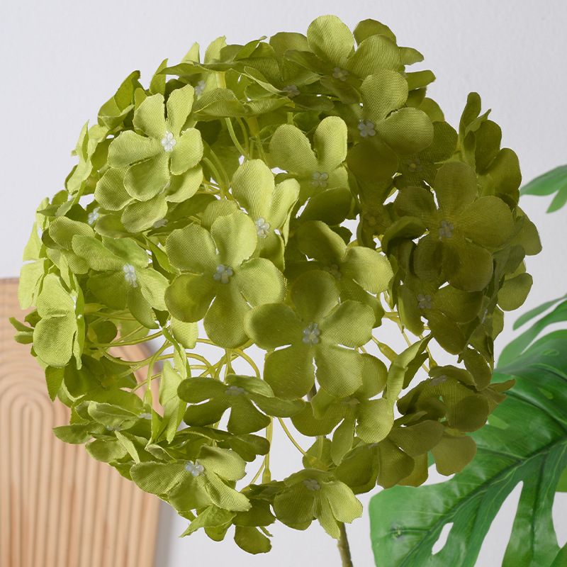 Piruleta de boda de hortensias de simulación, sentido avanzado, hortensias, auditorio de bodas, hileras de flores falsas, arreglo de pared de flores, hileras de flores