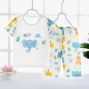 Summer breathable set, pijama, quick dry flower boy costume, Korean style, children's clothing, with short sleeve