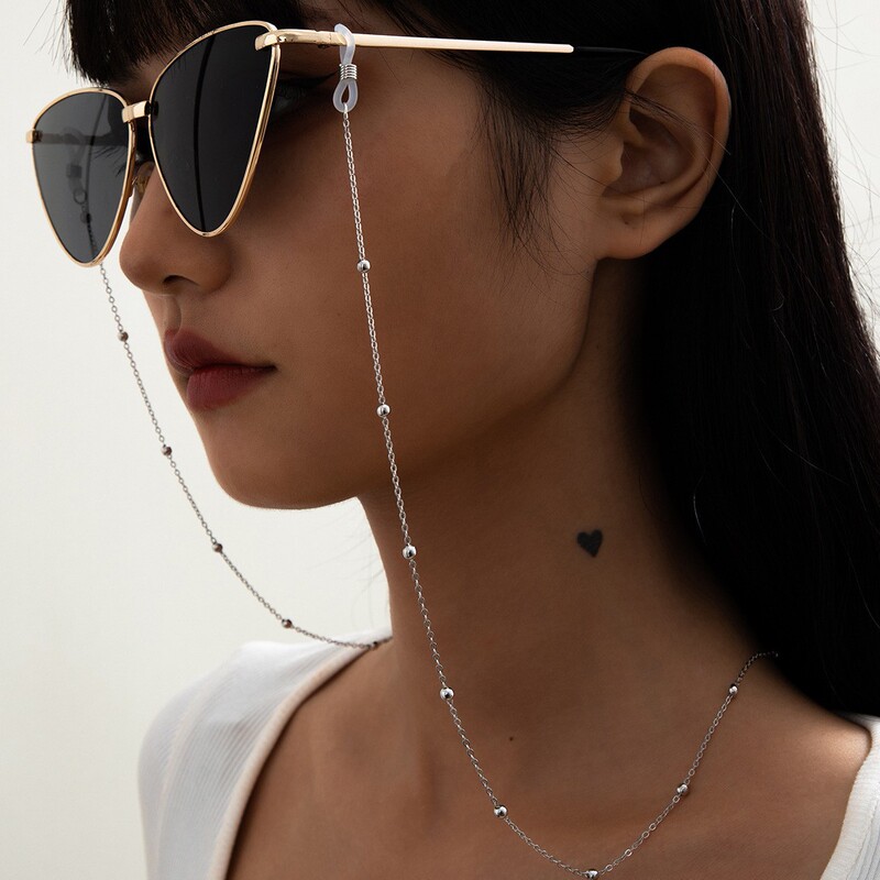 Manufacturer's Wholesale In-Stock Cross-Border Ball-Shaped Glasses Strap for Women, Neck Strap, Fashionable Chain, Mask Trendy Sunglasses Chain