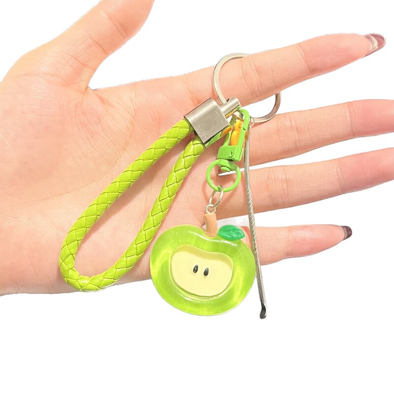 透明な立体シミュレーションアップルキーホルダー、甘くてかわいい学生スクールバッグペンダントアクセサリー、楽しくて面白いペンダントアクセサリー|undefined