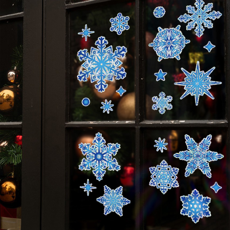 New Christmas Snowflake Electrostatic Window Stickers New Year Window Glass Door Background Decoration Stickers Nano Cold Perm