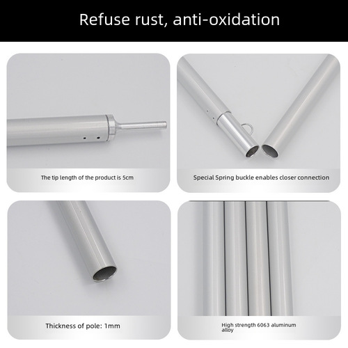 Outdoor Camping Thick Aluminum Alloy Tent Support Pole 2m Adjustable Tent Pole Entrance Aluminum Rod Wholesale