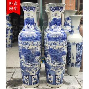 Керамическая ваза из Jingdezhen ручной росписи карта Qingming Shanghe керамический полевой цветочный сосуд для улицы открытие подарочная декоративная вещь