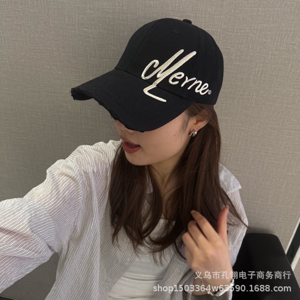 帽子女2025新款大头围刺绣棒球帽宽帽檐大脸显脸小潮牌硬顶鸭舌帽|undefined