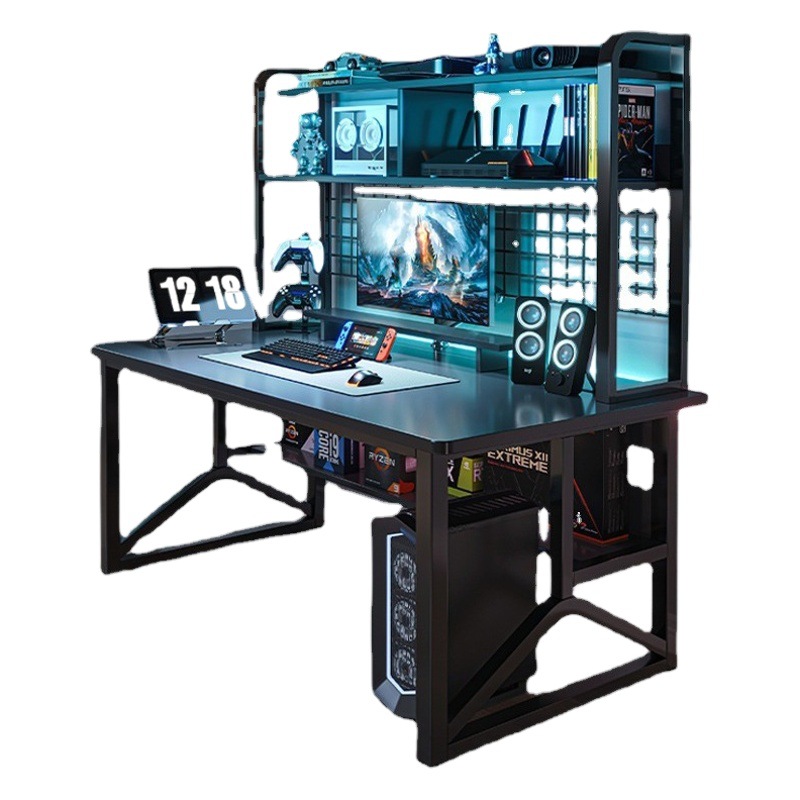 E-sports mesa y silla combinación mesa de trabajo escritorio estantería integrada estudiante en casa aprendizaje escritorio mesa de escritorio