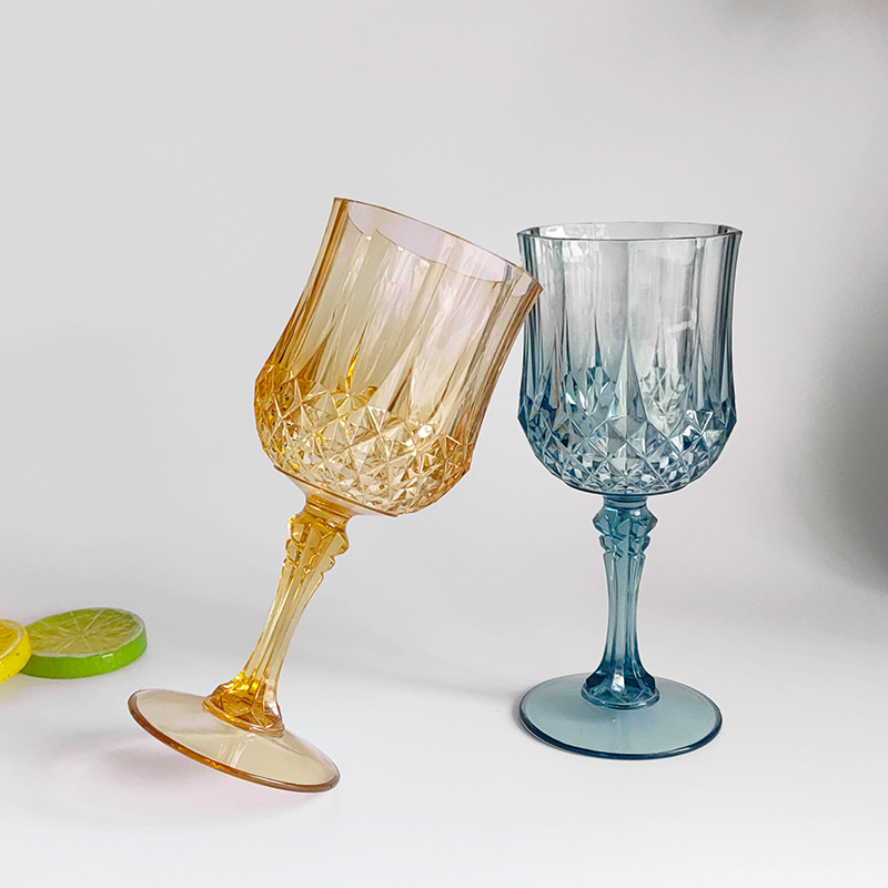 Factory Direct Sales Bar Wine Glasses Creative Diamond Pattern Champagne Glasses Liquor Glasses Colorful Tall Plastic Wine Glasses Factory Direct Sales Bar Wine Glasses Creative Diamond Pattern Champagne Glasses Liquor Glasses Colorful Tall Plastic Wine Glasses