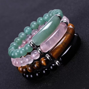  Crystal Bridge Jewelry Tiger Eye Green Dongling Black Agate Natural Powder Crystal Bracelets European and American Hand Cards