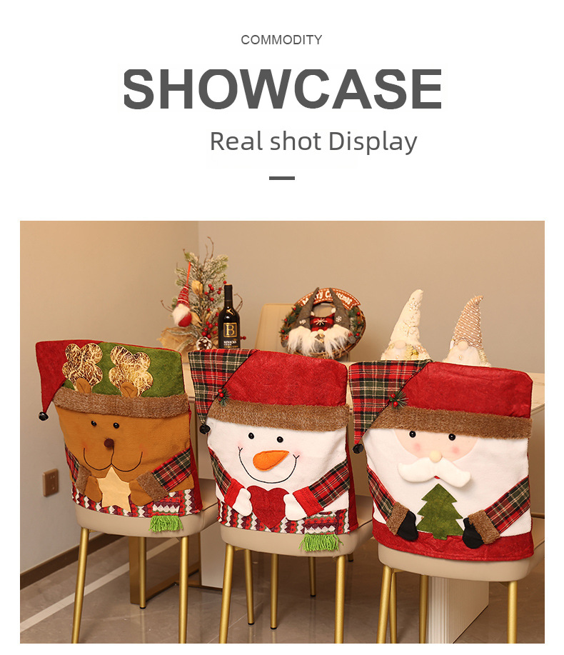 Qiaodin New Christmas Decoration Chair Cover Cross-border Stool Cover New Doll Chair Cover European and American Home Decoration Ornaments_voghion.com