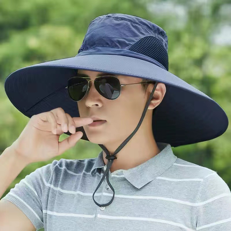 Sombrero de protección contra el sol para hombres y mujeres al aire libre cubierta de cuello gorro de verano gran bisel anti-UV sombrero de pesca sombrero de montaña sombrero de bicicleta