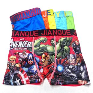 Factory direct cartoon children's boys underwear four boxers milk silk small children spider figure girl