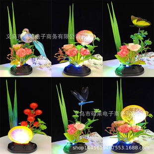 Artificial Flower and Grass Plate Decoration Decoration Hotel Wedding Banquet Dress-up Supplies Home Kitchen Family Banquet Dining Table Mood Plate Embellishment
