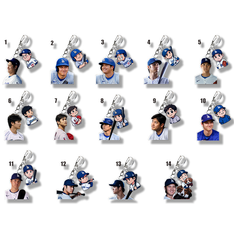 Original Shohei Ohtani Los Angeles Dodgers American Baseball League Support Peripheral Keychain 1617