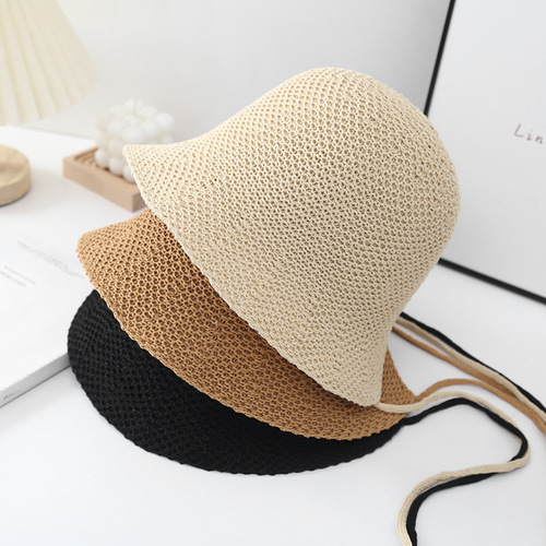 Spring and summer new fashion Japanese fisherman hat for women breathable fabric ponytail retro sun protection beach hat