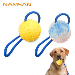 Pet Toy Ball Rope Rubber Training Interactive Bite-Resistant Puzzle Molar Teeth Cleaning Ball Factory Direct Sales One Piece Dropshipping