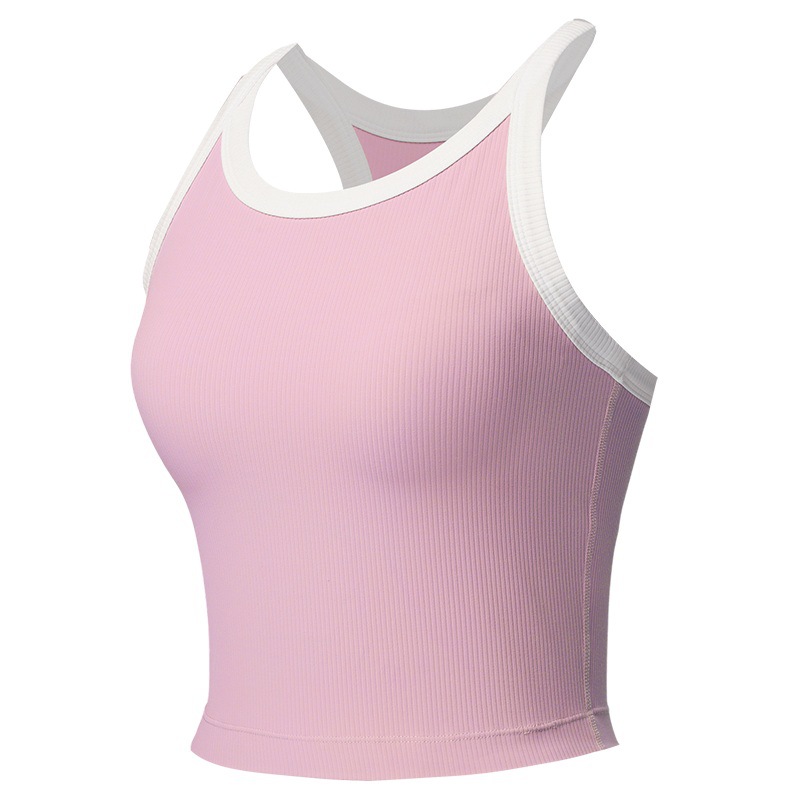 Una sola chaleco deportivo mujer cinturón cojín de pecho reúnido antichoque ropa interior de carrera de tenis al aire libre ropa de yoga retro