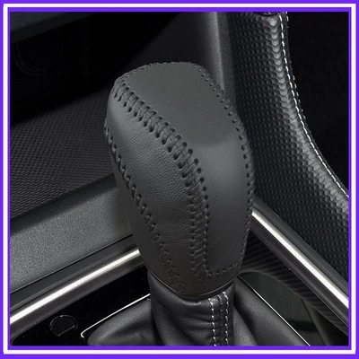 Suitable for Subaru Forester 08-25, Outback 04-09, Legacy automatic transmission leather gear shift cover (Sürətlər qutusu və əl tormozu başlıqları) - 19-25black-leather-cordsubaruforester