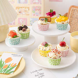 格纹卷边纸杯蛋糕纸杯耐高温杯子纸托烤箱烘焙马芬六一儿童节