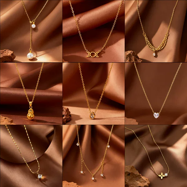Cross-Border European and American Personalized Clavicle Chain Electroplated 18K Gold Niche Design Sense Fashionable Versatile Simple Stainless Steel Necklace