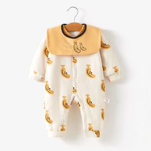 婴儿连体衣夹棉保暖宝宝棉服冬装超萌棉衣纯棉新生儿哈衣加厚秋冬
