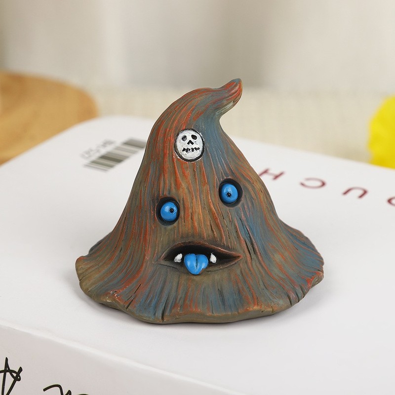 越境創意個性樹脂かわいい幽霊帽子家庭玄関デスクトップ装飾吸血鬼ニンニク置物|undefined