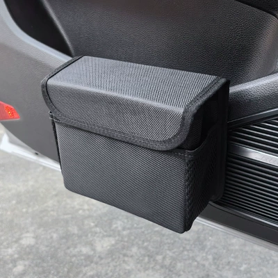 Car Trash Can Car Storage Box Foldableing Covered Hanging Seat Back Storage Bag Storage Box Interior Supplies (Car storage bag/box) - waterproof-with-cover-black