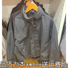 婦人服防風立襟ファスナーカーディガンジャケットゆったり帽子付きショートコートカジュアル長袖ジャケット春タイプ474894
