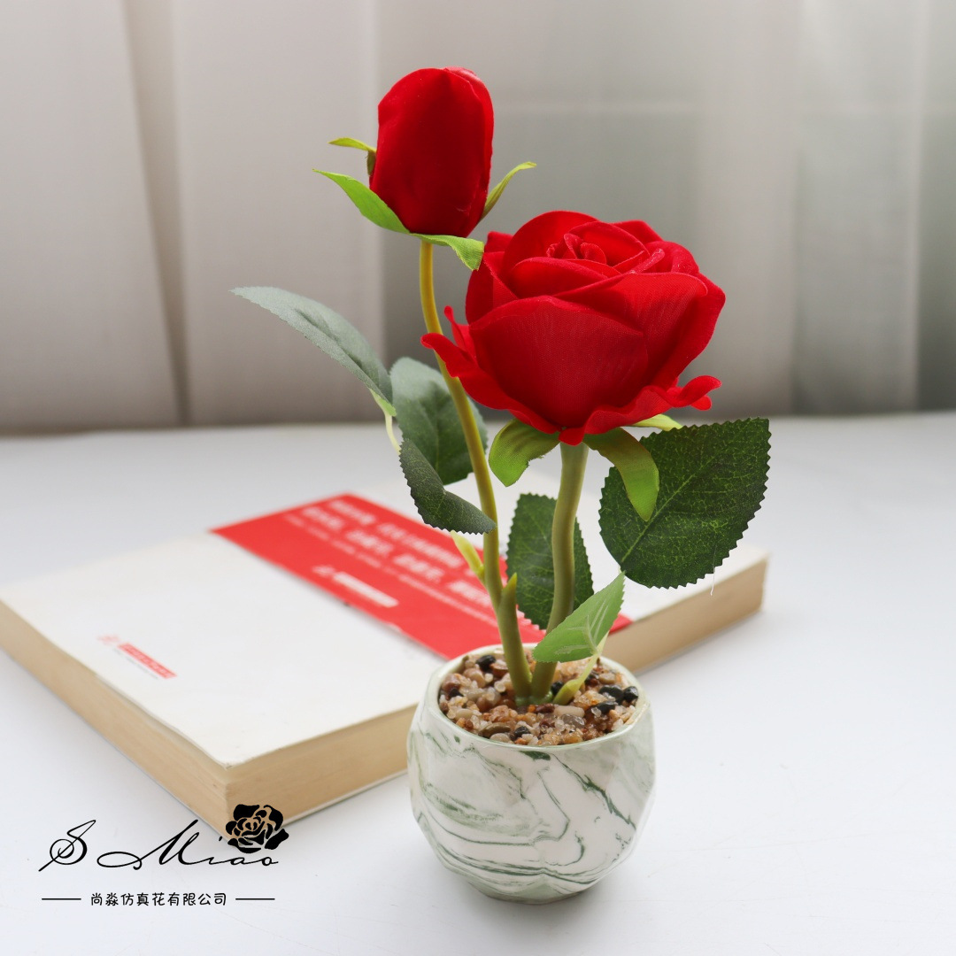 flores falsas estilo pastoral rosa pequeña flor de simulación bonsai decoración creativa flor de moda plantación verde artificial simulación maceta image 9