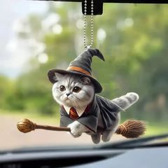 国境を越えた新型アクリル平面は魔法猫の自動車ストラップに飾られている