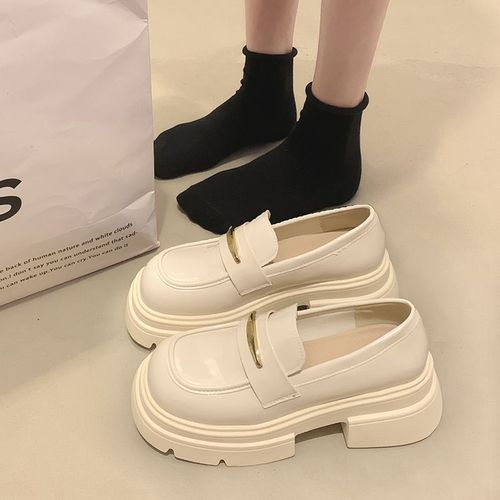 Heeled women's shoes with thick soles and chunky heels, suitable for autumn and winter fashion, versatile for commuting, retro style, comfortable Loafers, trendy