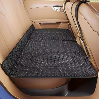 Car Folding Bed, No-Inflatable Rear Seat Sleeping Pad, Special Mattress for Sleeping in the Car, Car Travel Camping Folding Bed (Vehicle-mounted inflatable bed) - black-extra-large-size-13578-black-black-line-no-need-to-inflate-foldable