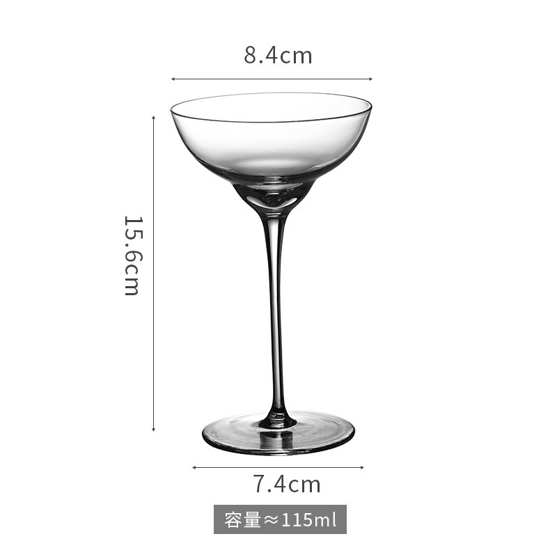 Copa de cóctel Margaret japonesa Copa de torre de cristal de patas altas Copa de cóctel de bar Copa de vino de frutas Martini