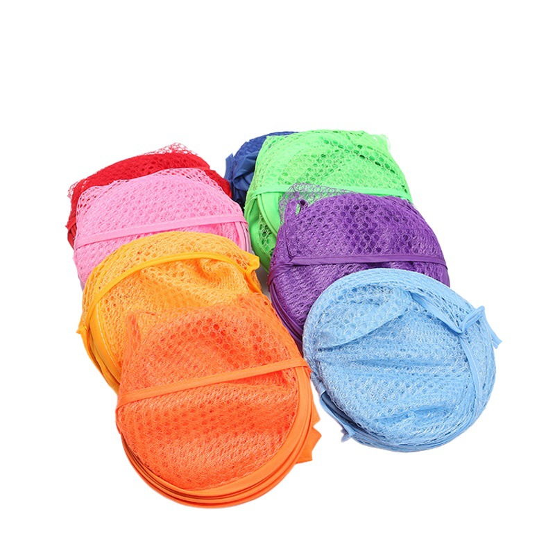 Manufacturer Wholesale Cross-Border Clothes Storage Basket Bedroom Storage Folding Storage Basket Mesh Laundry Basket Dirty Clothes Basket Wholesale