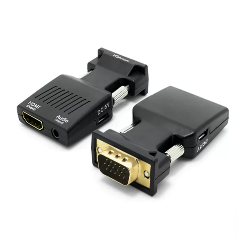 Переходник VGA в HDMI с питанием, аудио, вращение VGA, HDMI конвертер HDMI в VGA