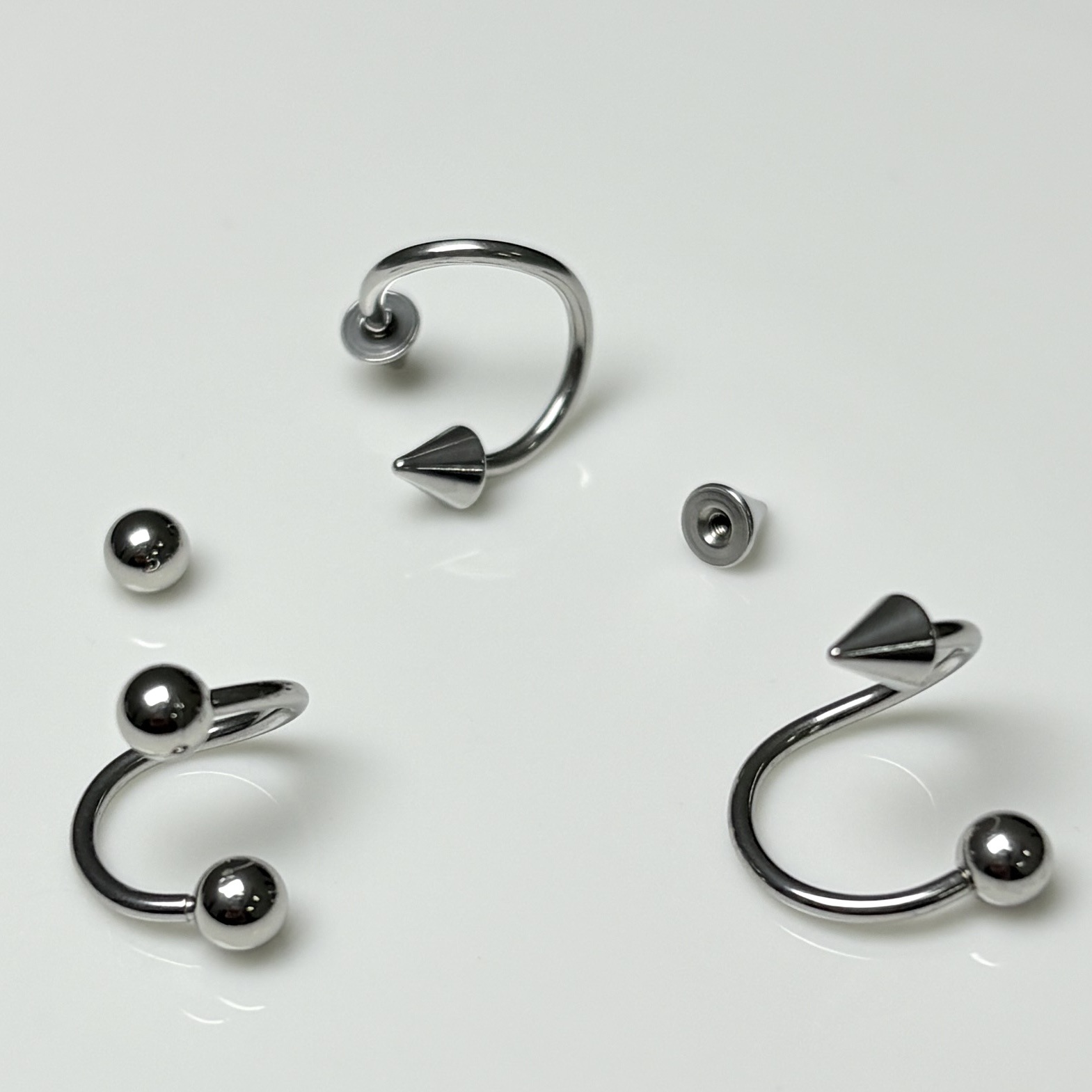 316L Titanium Steel S Ring Lip Ring Replacement Rod Ball Pointed Cone Head Universal Piercing Jewelry detail image 8