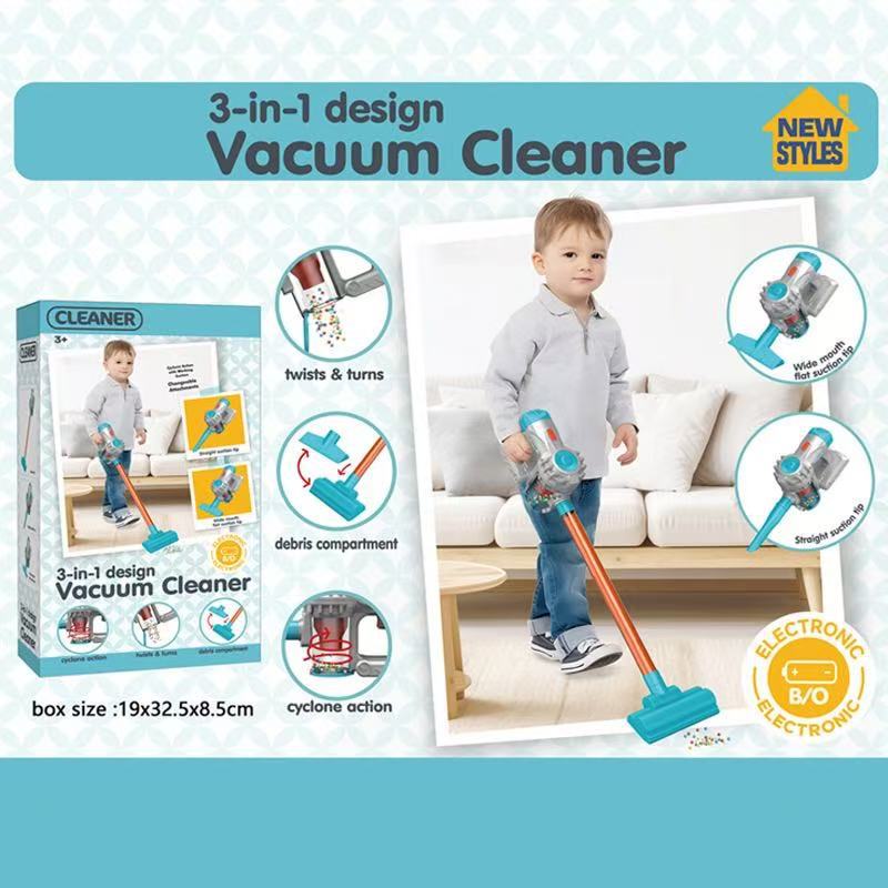 New Luxury Children's Electric Vacuum Cleaner Broom Dustpan Set Hygiene Cleaning Toys Play House Manufacturer Wholesale
