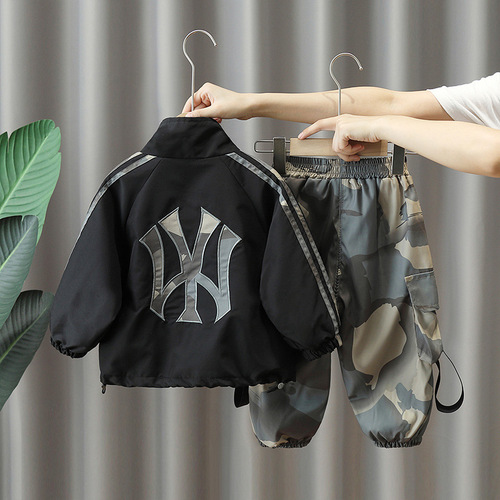 1090 Boys Sports Suit Spring and Autumn  New Children's Handsome Boys Trendy Cool Handsome Western Style Autumn Trend