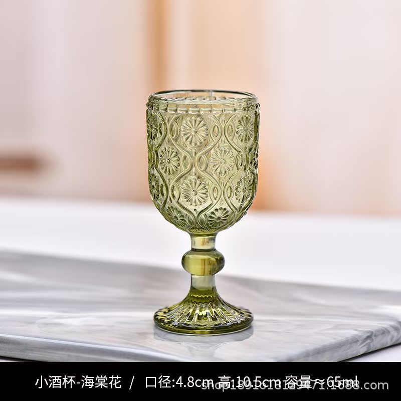 Nuevo retrógrado tallado alto taza de agua taza de vino taza de bebida creativa elegante casa hotel café utensilios de vino