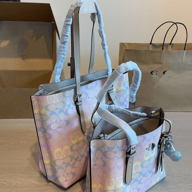 Coach New Women's Bag City Tote Bag Rainbow Monogram Fortune Bucket Bag Underarm Bag Rwon Mini Boston Bag Coach New Women's Bag City Tote Bag Rainbow Monogram Fortune Bucket Bag Underarm Bag Rwon Mini Boston Bag