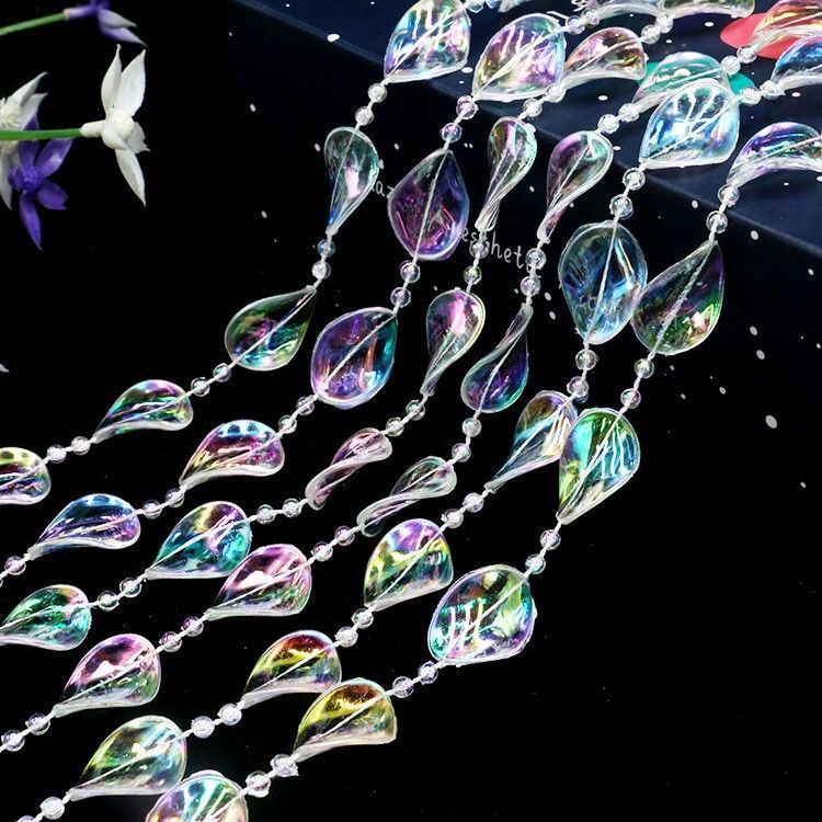 Wedding Crystal Bead Curtain Flying Saucer Beads Crystal Colorful Bead Chain DIY Fantasy