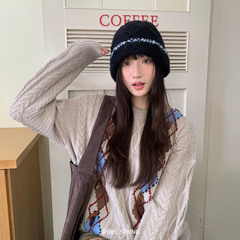 批发韩国2025年秋冬新款韩版ins冷帽针织帽大头围显脸小毛线帽女