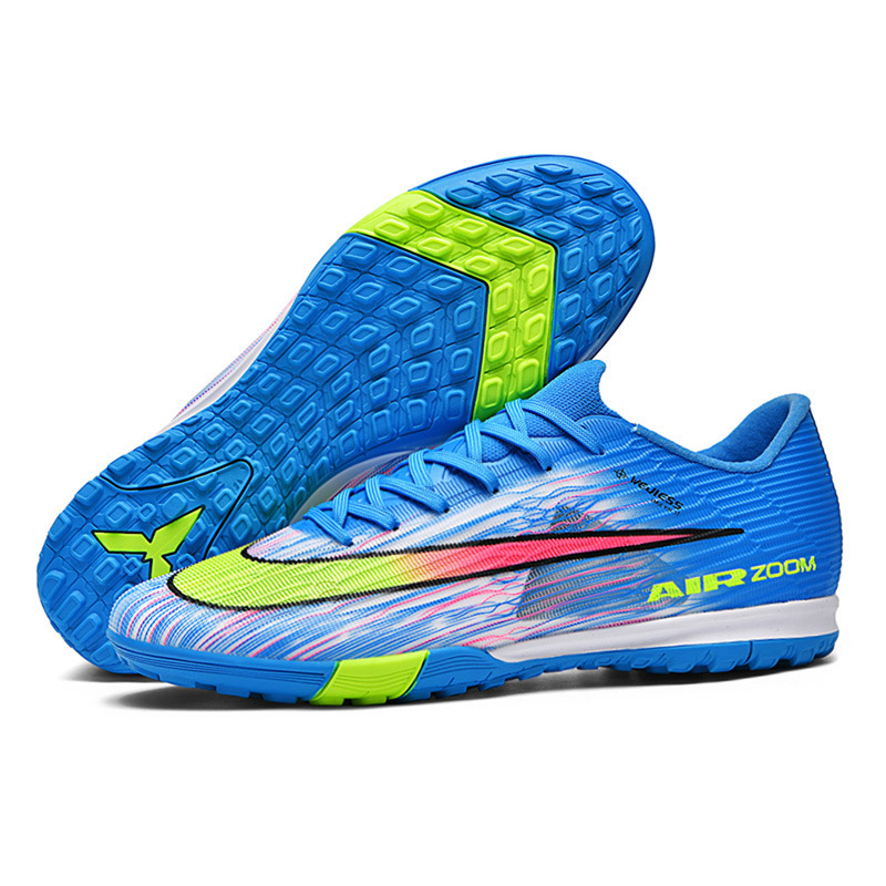 Zapatillas de Fútbol de Caña Baja TF AG de PVC y Caucho Transpirables para Césped Artificial y Natural