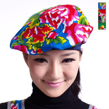 2014新款精品秋季女士 包头帽 头巾帽 复古花布帽子 79177女帽