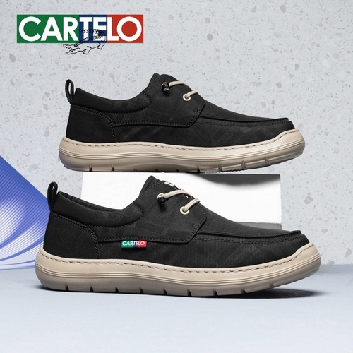 Cardinal Crocodile Canvas Shoes for Men 2025 New Summer Breathable One-Piece Men's Shoes Soft Sole Casual Men's Canvas Shoes